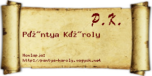 Pántya Károly névjegykártya