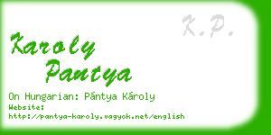 karoly pantya business card